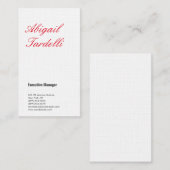 Linen professioneel minimalistisch klassiek handsc visitekaartje (Voorkant / Achterkant)