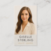 Linen Real Estate Broker Professional Elegant Visitekaartje (Voorkant)