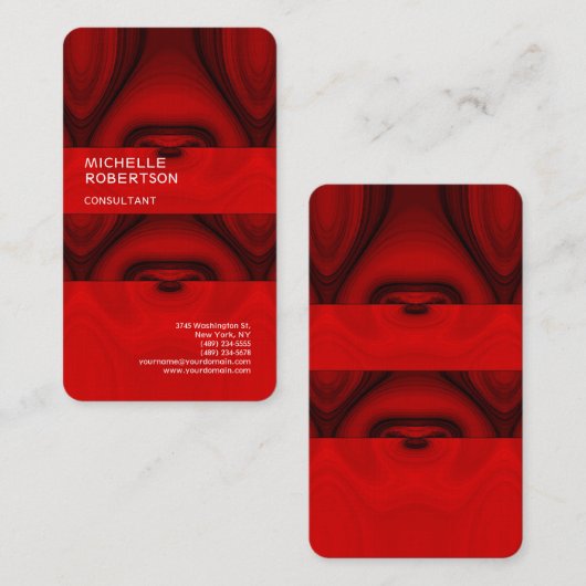 Linen Red Abstract minimalistisch modern Visitekaartje (Voorkant / Achterkant)