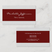 Linen Red Gray Lined Trendy Professional Modern Visitekaartje (Voorkant / Achterkant)