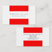 Linen Red Stripes - Oorspronkelijke, schone profes Visitekaartje (Voorkant / Achterkant)