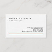 Linen Red White Classic Elegant Plain Professional Visitekaartje (Voorkant)