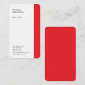 Linen Red White Minimalist Professional Plain Visitekaartje (Voorkant / Achterkant)
