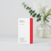 Linen Red White Minimalist Professional Plain Visitekaartje (Staand voorkant)