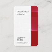 Linen Red White Minimalist Professional Plain Visitekaartje (Voorkant)