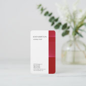 Linen Red White Minimalist Professional Plain Visitekaartje (Staand voorkant)