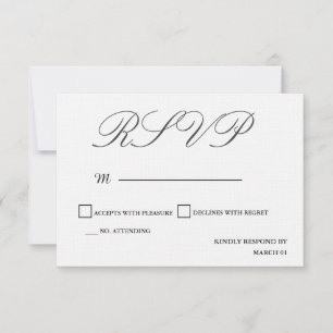 Linen Response Reply Modern Plain Minimalist RSVP Kaartje