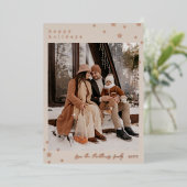 Linen Roos Gold Foil Stars Prettige feestdagen Fot (Staand Voorkant)