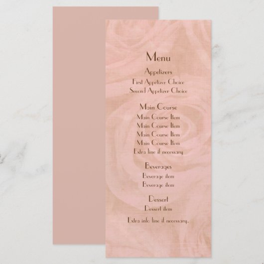 Linen Rozen Weduwen Alle evenementen Menu (Voorkant / Achterkant)