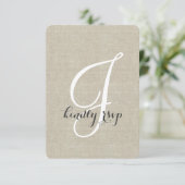 Linen Rustic Wedding RSVP-kaart RSVP Kaartje (Staand voorkant)