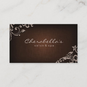 Linen Salon Spa Floral Visitekaartje Brown beige