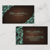 Linen Salon Spa Floral Visitekaartje Brown Mint (Voorkant / Achterkant)