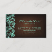 Linen Salon Spa Floral Visitekaartje Brown Mint (Achterkant)