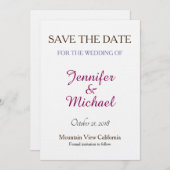 Linen Save the Date Wedding Classical Handwriting (Voorkant / Achterkant)