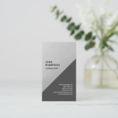 Linen Silver Gray Exclusive Special Moderne Unieke Visitekaartje (Staand voorkant)