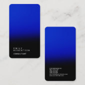 Linen Simple Plain Blue Black Modern minimalist Visitekaartje (Voorkant / Achterkant)