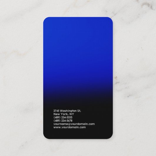 Linen Simple Plain Blue Black Modern minimalist Visitekaartje (Achterkant)