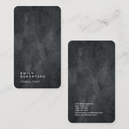 Linen Simple Plain Grey Trendy Modern minimalist Visitekaartje (Voorkant / Achterkant)