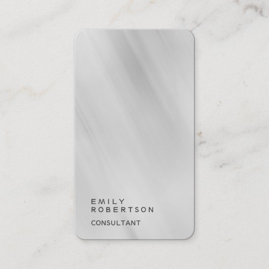 Linen Simple Plain Grey Trendy Modern minimalist Visitekaartje (Voorkant)