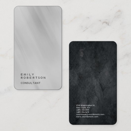 Linen Simple Plain Grey Trendy Modern minimalist Visitekaartje (Voorkant / Achterkant)