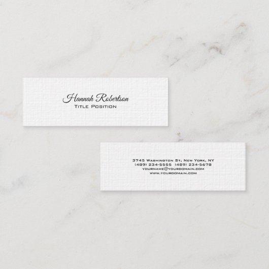 Linen Slim Modern Trendy Charming Visitekaartje (Voorkant / Achterkant)