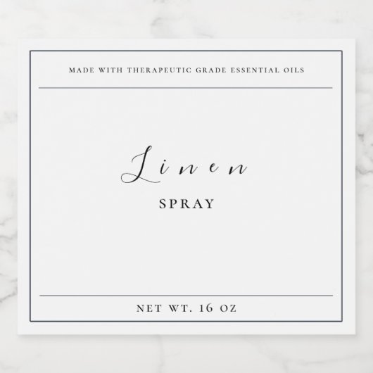 Linen Spray Label Likeurfles Etiket (Enkel label)