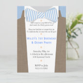 Linen Suit en Seersucker Bow Stropdas Party Invita Kaart (Staand voorkant)