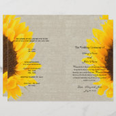 Linen Sunflower Rustic | Weddenschap-programma (Voorkant / Achterkant)