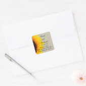 Linen Sunflower Thank You Wedding Favor Vierkante Sticker (Envelop)