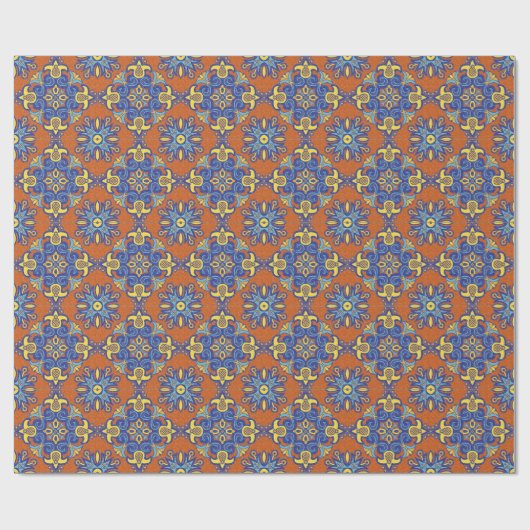 Linen Talavera Tile Cadeaupapier (Vlak)