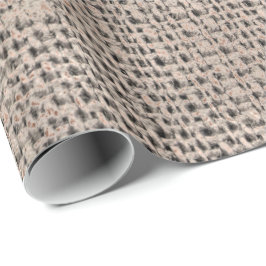 Linen Texture Roos Bronze Beige Rustic Cottage Cadeaupapier