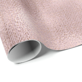 Linen Texture Roos Mauve Blush Rustic Cottage Cadeaupapier