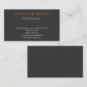 Linen Trendy Minimalist Gray Oranje Professional Visitekaartje (Voorkant / Achterkant)
