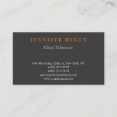 Linen Trendy Minimalist Gray Oranje Professional Visitekaartje (Voorkant)