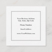 Linen Trendy minimalist Professional Modern Vierkante Visitekaartje (Achterkant)