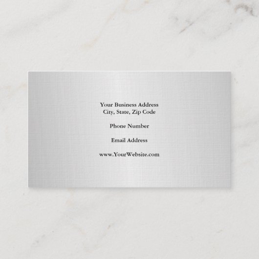 Linen Trendy Minimalist Professional Silver Grey Visitekaartje (Achterkant)