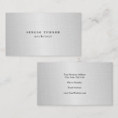 Linen Trendy Minimalist Professional Silver Grey Visitekaartje (Voorkant / Achterkant)
