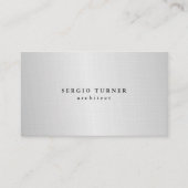 Linen Trendy Minimalist Professional Silver Grey Visitekaartje (Voorkant)