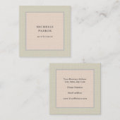 Linen Trendy Minimalist Professional Vierkante Visitekaartje (Voorkant / Achterkant)