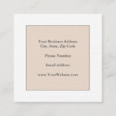 Linen Trendy Minimalist Professional Vierkante Visitekaartje (Achterkant)