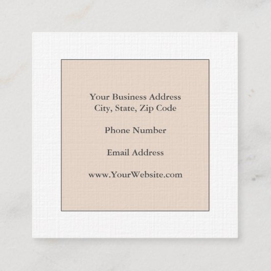 Linen Trendy Minimalist Professional Vierkante Visitekaartje (Achterkant)