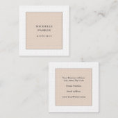 Linen Trendy Minimalist Professional Vierkante Visitekaartje (Voorkant / Achterkant)
