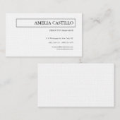 Linen Trendy Modern Elegant Contemmodern Plain Visitekaartje (Voorkant / Achterkant)