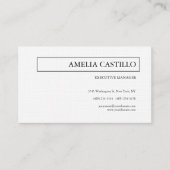 Linen Trendy Modern Elegant Contemmodern Plain Visitekaartje (Voorkant)