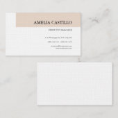 Linen Trendy Modern Elegant Contemmodern Plain Visitekaartje (Voorkant / Achterkant)