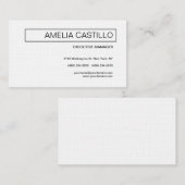 Linen Trendy Modern Elegant Contemmodern Plain Visitekaartje (Voorkant / Achterkant)