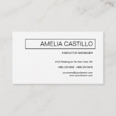 Linen Trendy Modern Elegant Contemmodern Plain Visitekaartje (Voorkant)