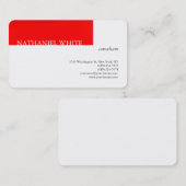 Linen Trendy Red Stripe White Creative Modern Visitekaartje (Voorkant / Achterkant)