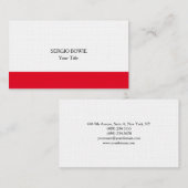 Linen Unieke originele platte minimalistische rode Visitekaartje (Voorkant / Achterkant)
