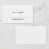 Linen Unique Classical Simple Black White Visitekaartje (Voorkant / Achterkant)
